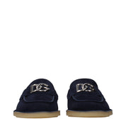 Dolce & Gabbana Blue Suede Slip-On Loafers