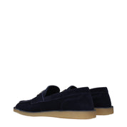 Dolce & Gabbana Blue Suede Slip-On Loafers