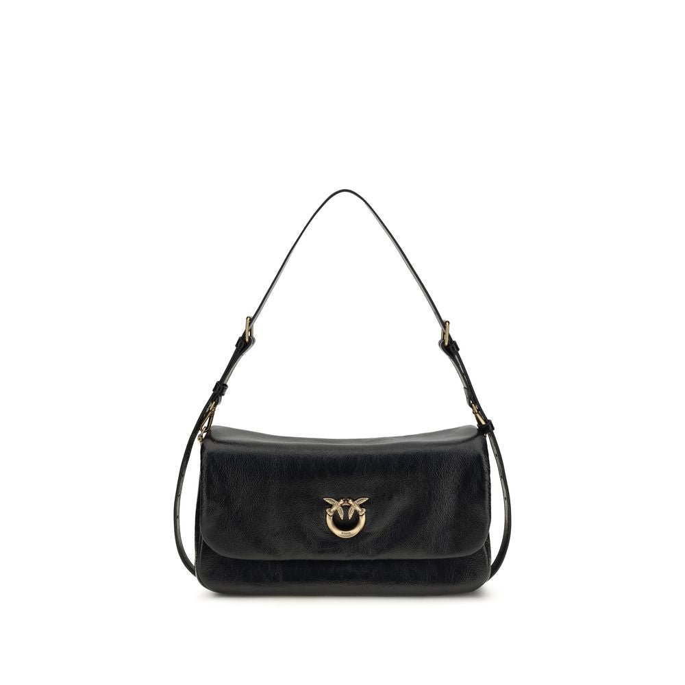 PINKO Black Calf Leather Shoulder Bag