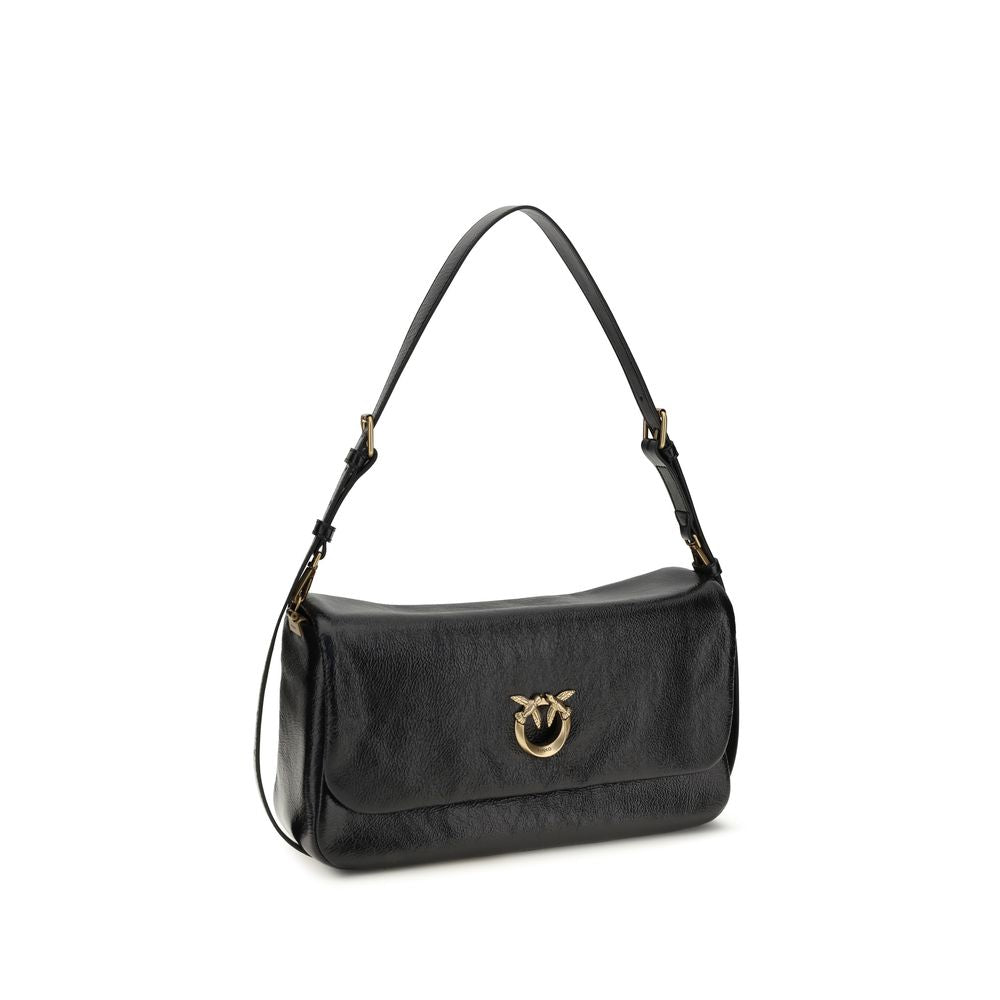 PINKO Black Calf Leather Shoulder Bag