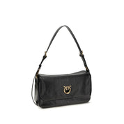 PINKO Black Calf Leather Shoulder Bag