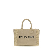 PINKO Beige Raffia Shoulder Bag