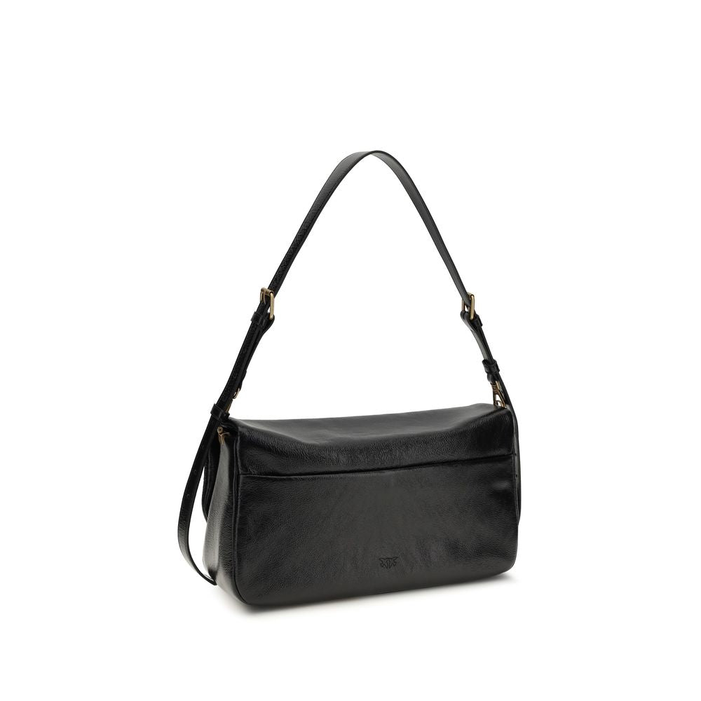 PINKO Black Calf Leather Shoulder Bag