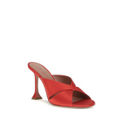 Amina Muaddi Multicolor Satin Stiletto Heel Sandals