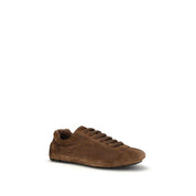 Prada Brown Calf Leather Re-Nylon Low Top Sneakers