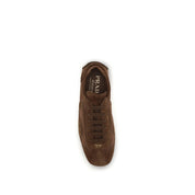 Prada Brown Calf Leather Re-Nylon Low Top Sneakers