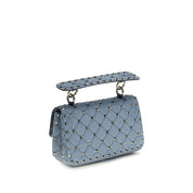 Valentino Garavani Blue Lamb Nappa Leather Shoulder Bag