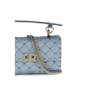 Valentino Garavani Blue Lamb Nappa Leather Shoulder Bag
