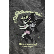 Ganni Gray Cotton Shoulder Bag