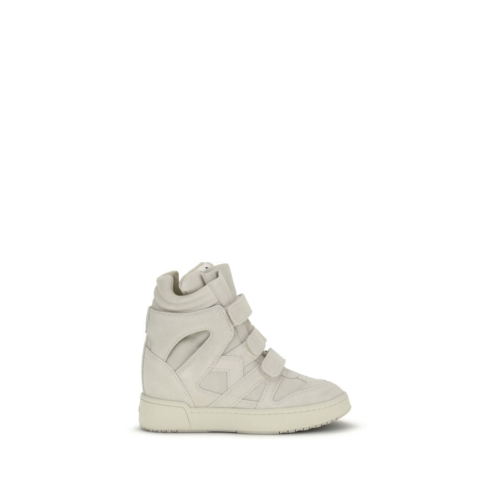 Isabel Marant Beige Calf Leather Platform Sneakers