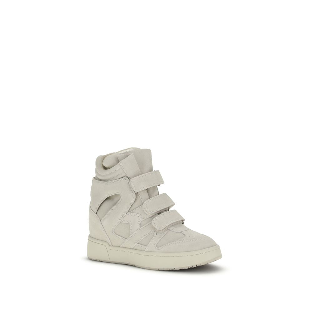 Isabel Marant Beige Calf Leather Platform Sneakers