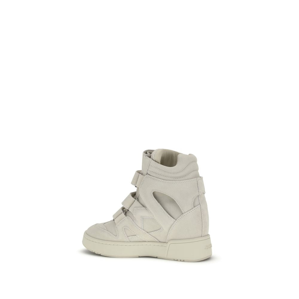Isabel Marant Beige Calf Leather Platform Sneakers