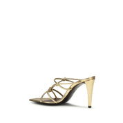 Giuseppe Zanotti Gold Calf Leather Stiletto Heel Sandals