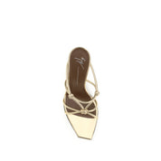 Giuseppe Zanotti Gold Calf Leather Stiletto Heel Sandals