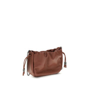 Brunello Cucinelli Brown Calf Leather Shoulder Bag