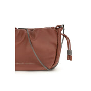 Brunello Cucinelli Brown Calf Leather Shoulder Bag