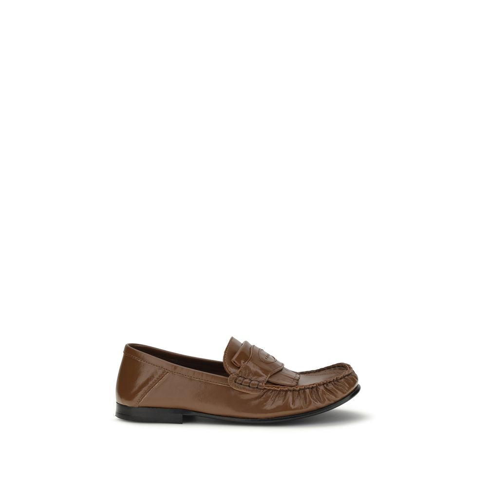 Marni Brown Lamb Leather Slip-On Loafers