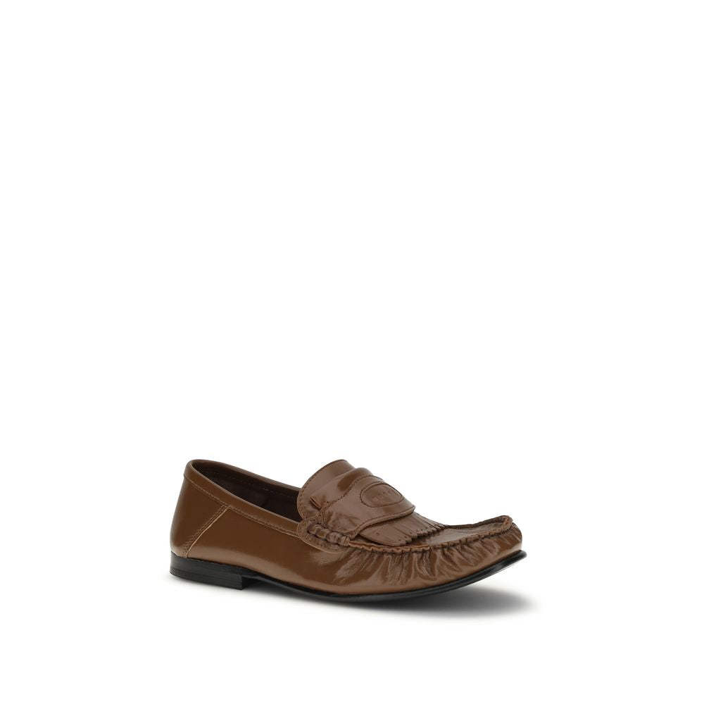 Marni Brown Lamb Leather Slip-On Loafers