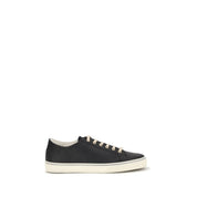 Brunello Cucinelli Black Calf Leather Low Top Sneakers