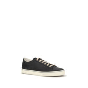 Brunello Cucinelli Black Calf Leather Low Top Sneakers
