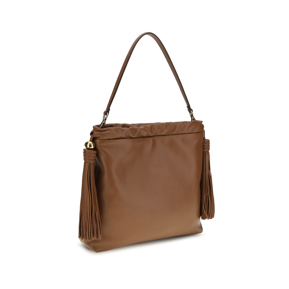 Etro Brown Lamb Leather Shoulder Bag
