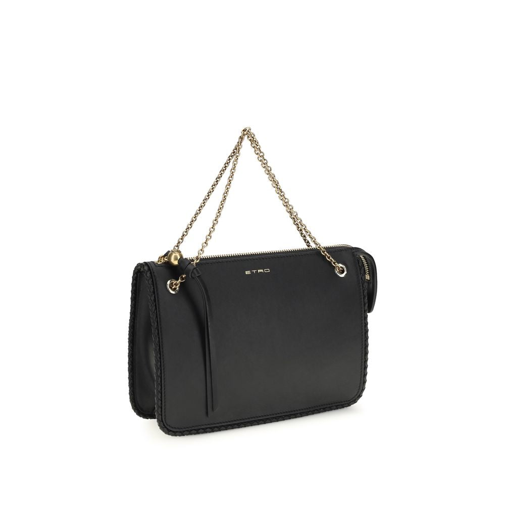 Etro Black Calf Leather Clutch Bag