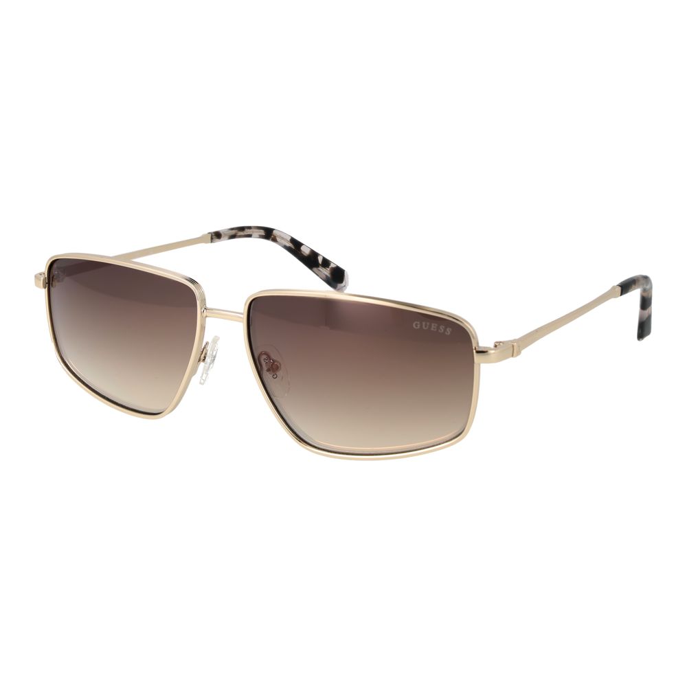 Guess Gold Metal Rectangular Sunglasses