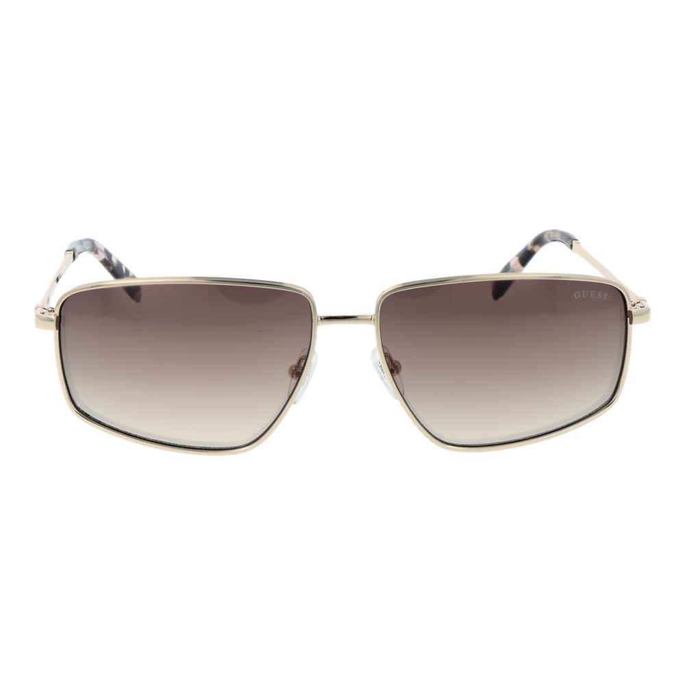 Guess Gold Metal Rectangular Sunglasses