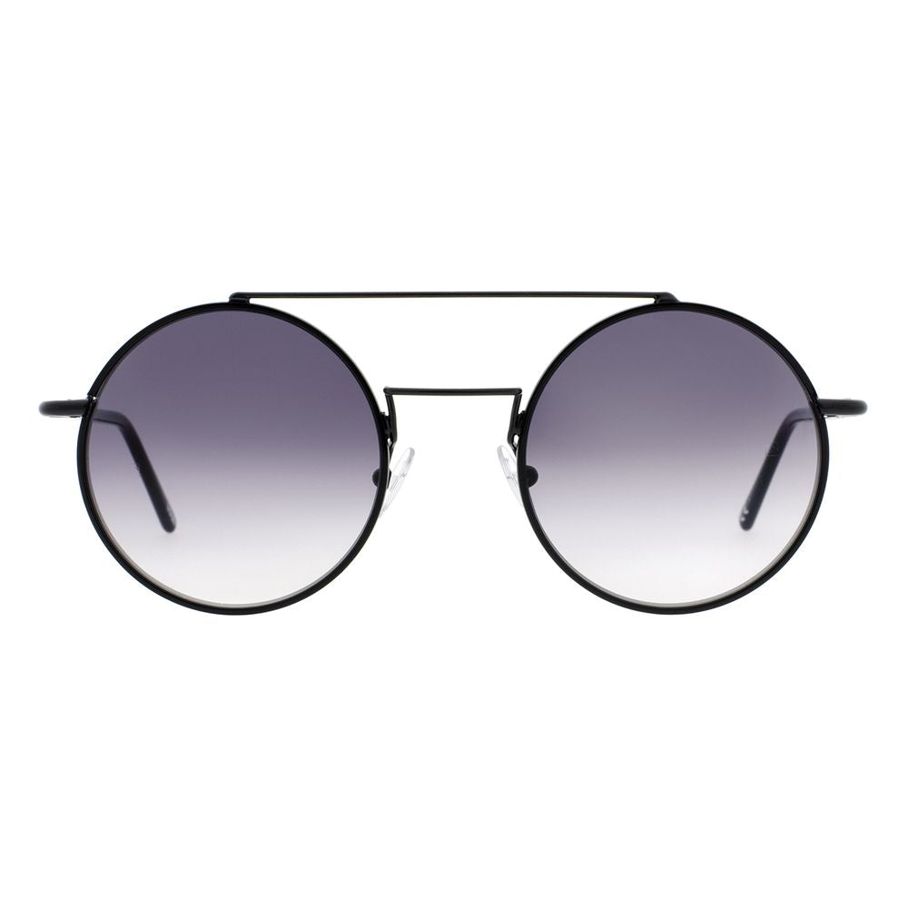 Andy Wolf Black Metal Round Sunglasses