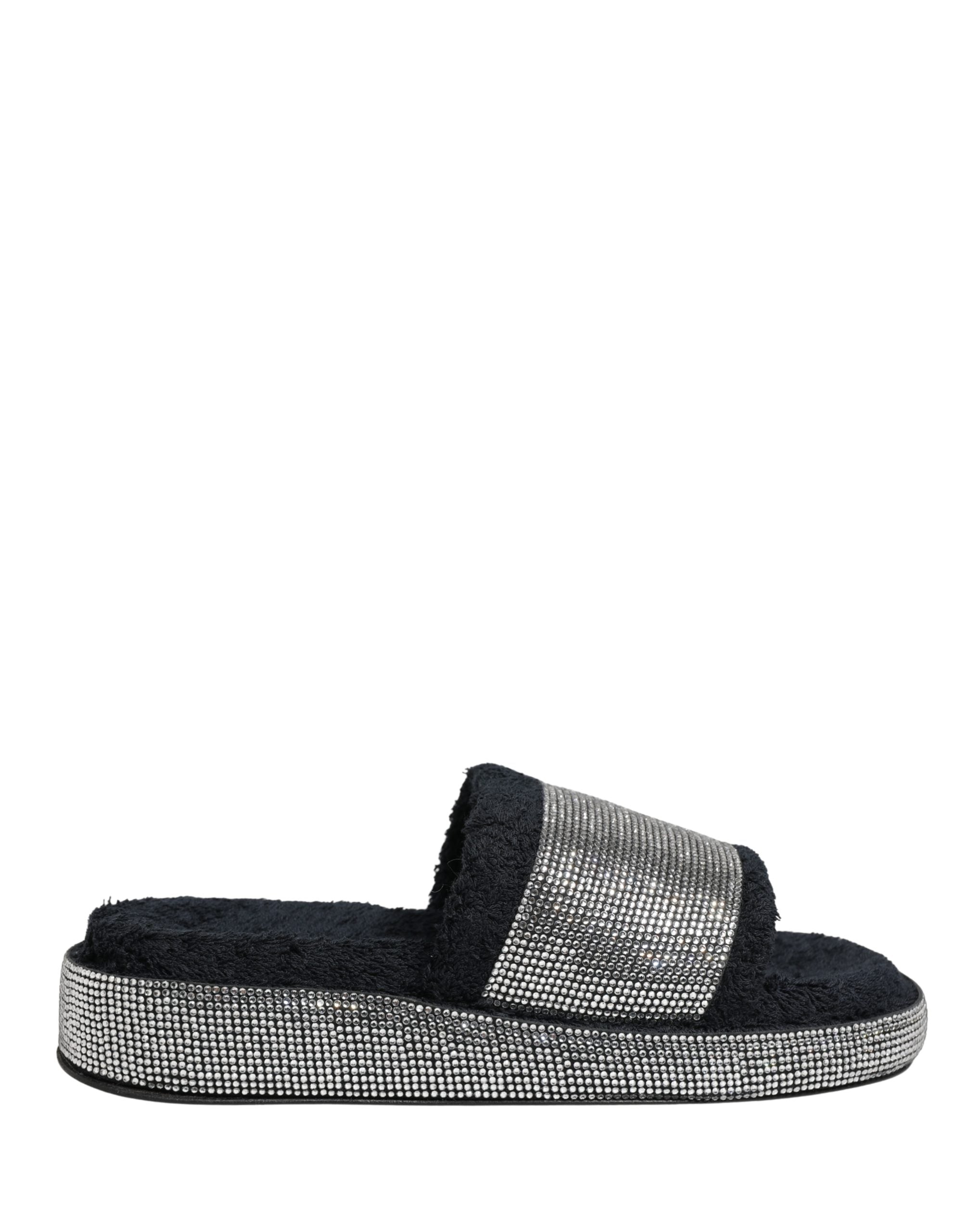 Dolce & Gabbana Black Terry Platform Slides