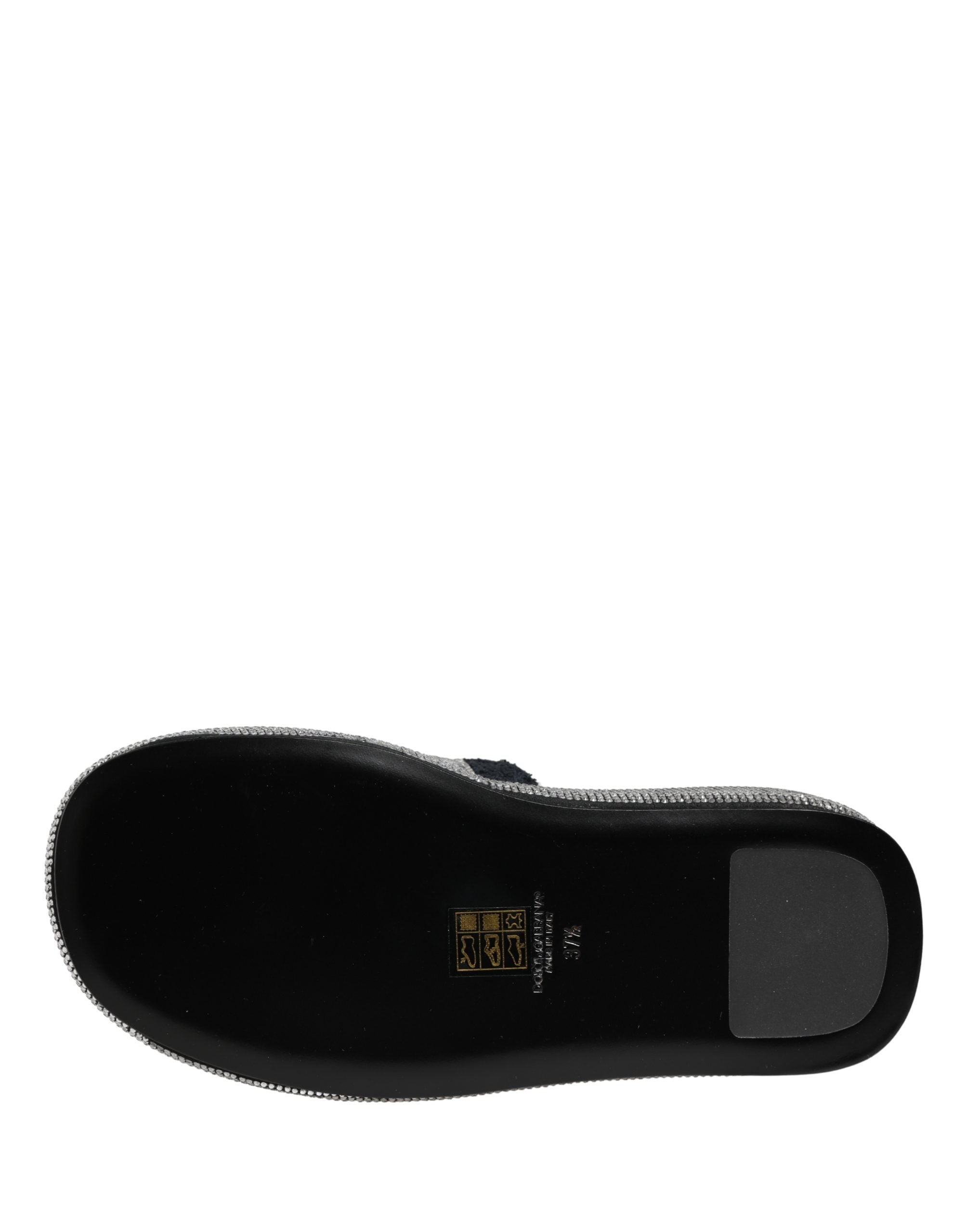 Dolce & Gabbana Black Terry Platform Slides