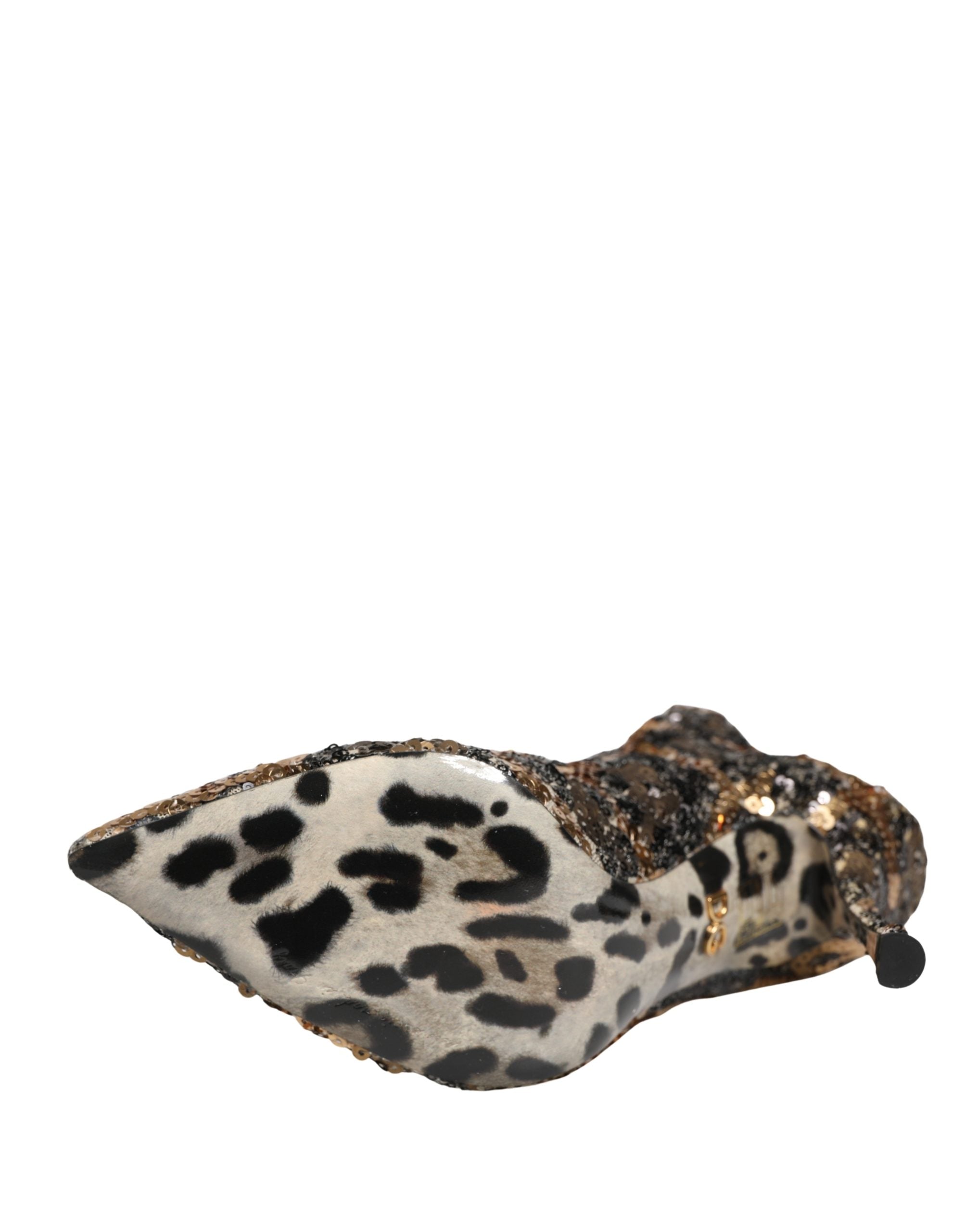 Dolce & Gabbana Gold Polyester Sock Ankle Boots