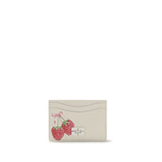 Ganni White Recycled Leather Card Holder