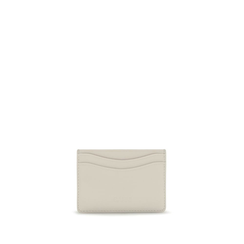 Ganni White Recycled Leather Card Holder