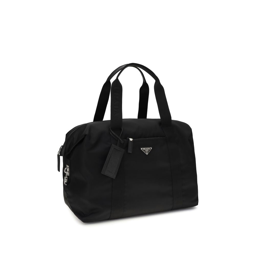Prada Black Calf Leather Travel Bag