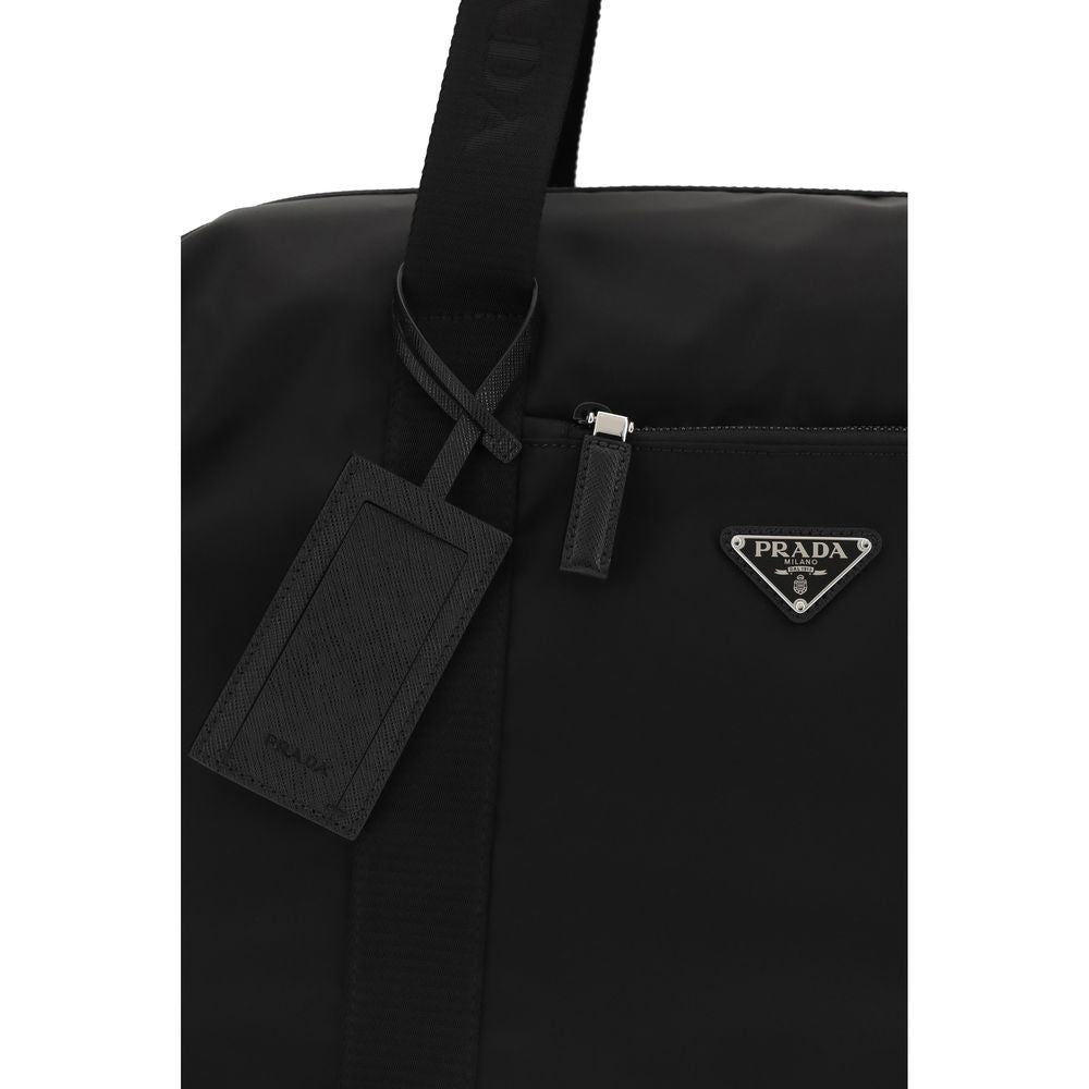Prada Black Calf Leather Travel Bag