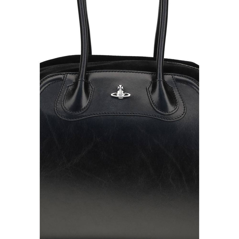 Vivienne Westwood Black Calf Leather Shoulder Bag