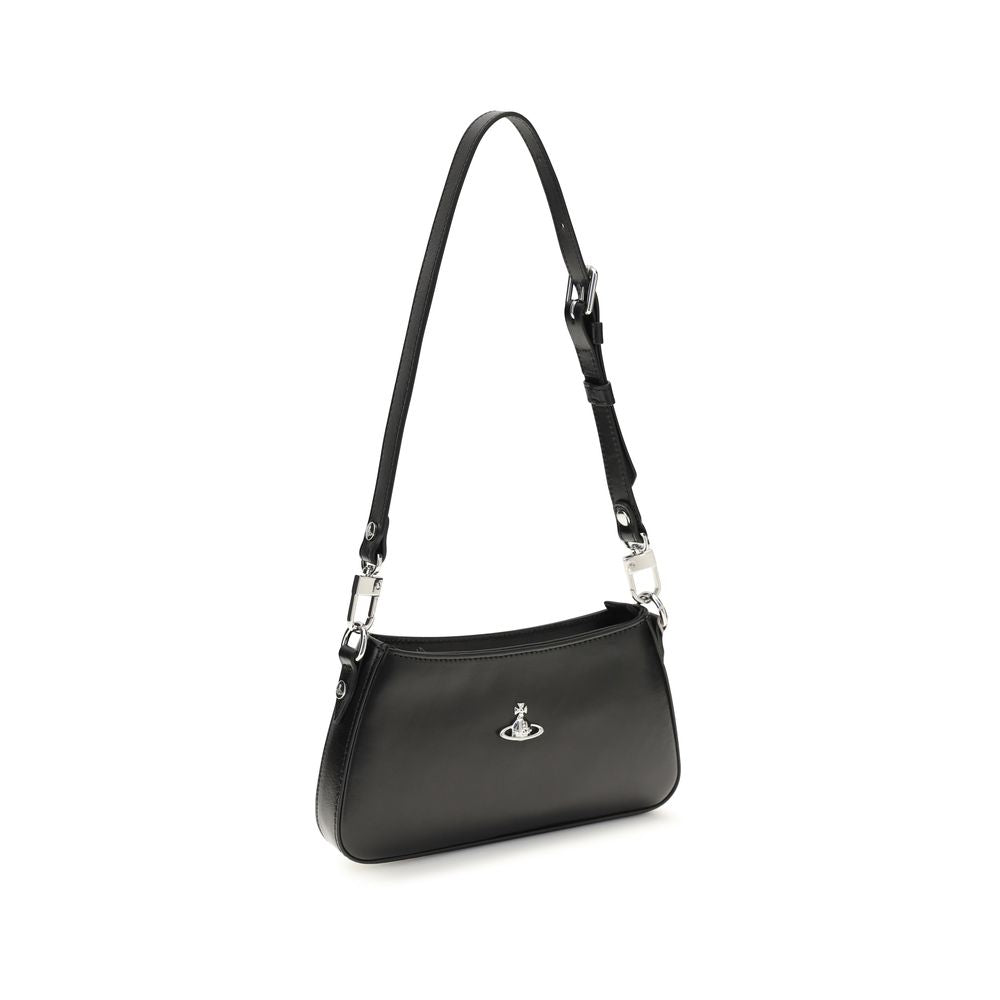 Vivienne Westwood Black Calf Leather Shoulder Bag
