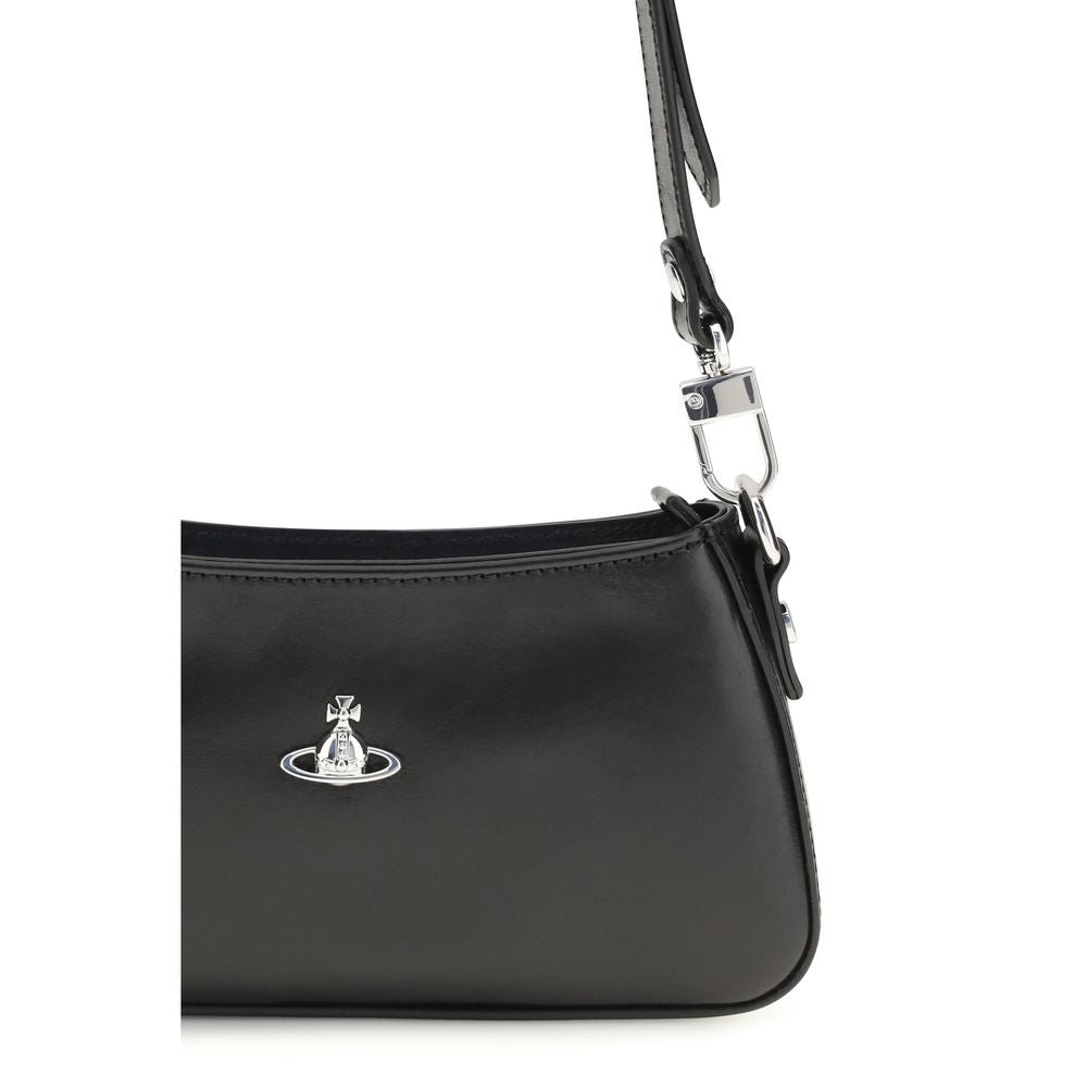 Vivienne Westwood Black Calf Leather Shoulder Bag
