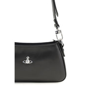 Vivienne Westwood Black Calf Leather Shoulder Bag