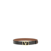Valentino Garavani Black Calf Leather Regular Belt