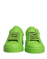 Dolce & Gabbana Green Calf Leather Low Top Sneakers