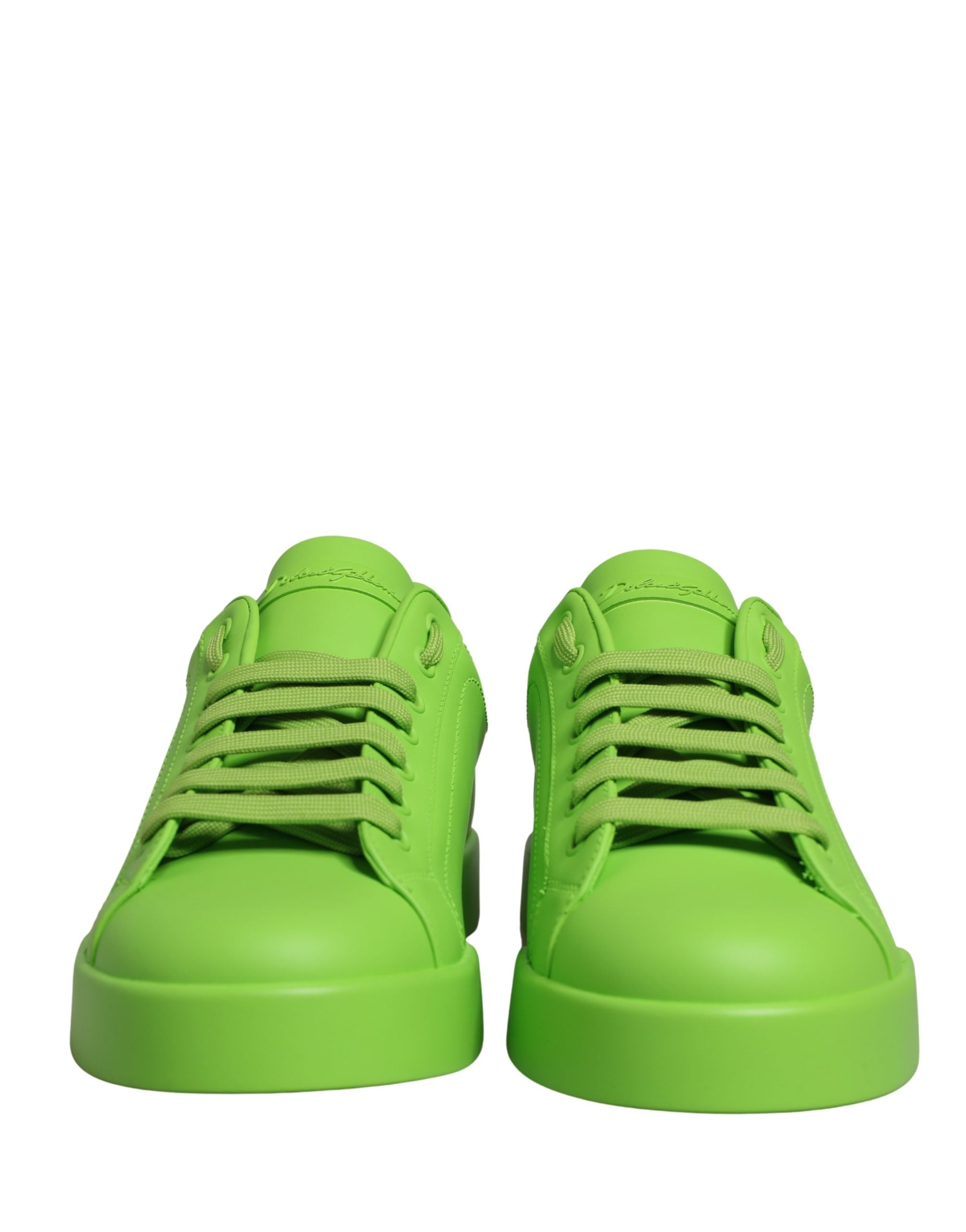 Dolce & Gabbana Green Calf Leather Low Top Sneakers