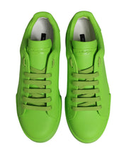 Dolce & Gabbana Green Calf Leather Low Top Sneakers