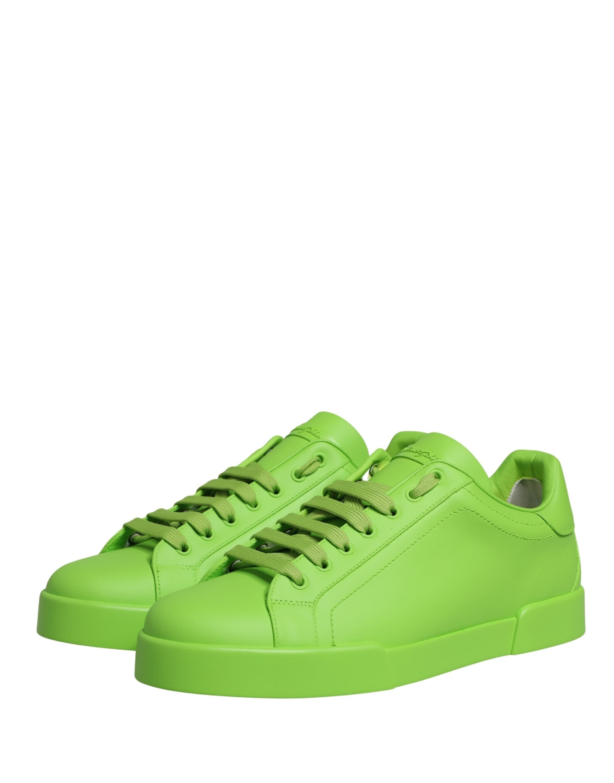 Dolce & Gabbana Green Calf Leather Low Top Sneakers