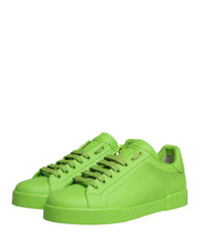 Dolce & Gabbana gröna Portofino låga sneakers i kalvskinn