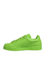 Dolce & Gabbana Green Calf Leather Low Top Sneakers