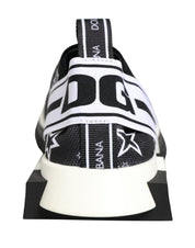 Dolce & Gabbana Black White Stretch fabric Low Top Sneakers