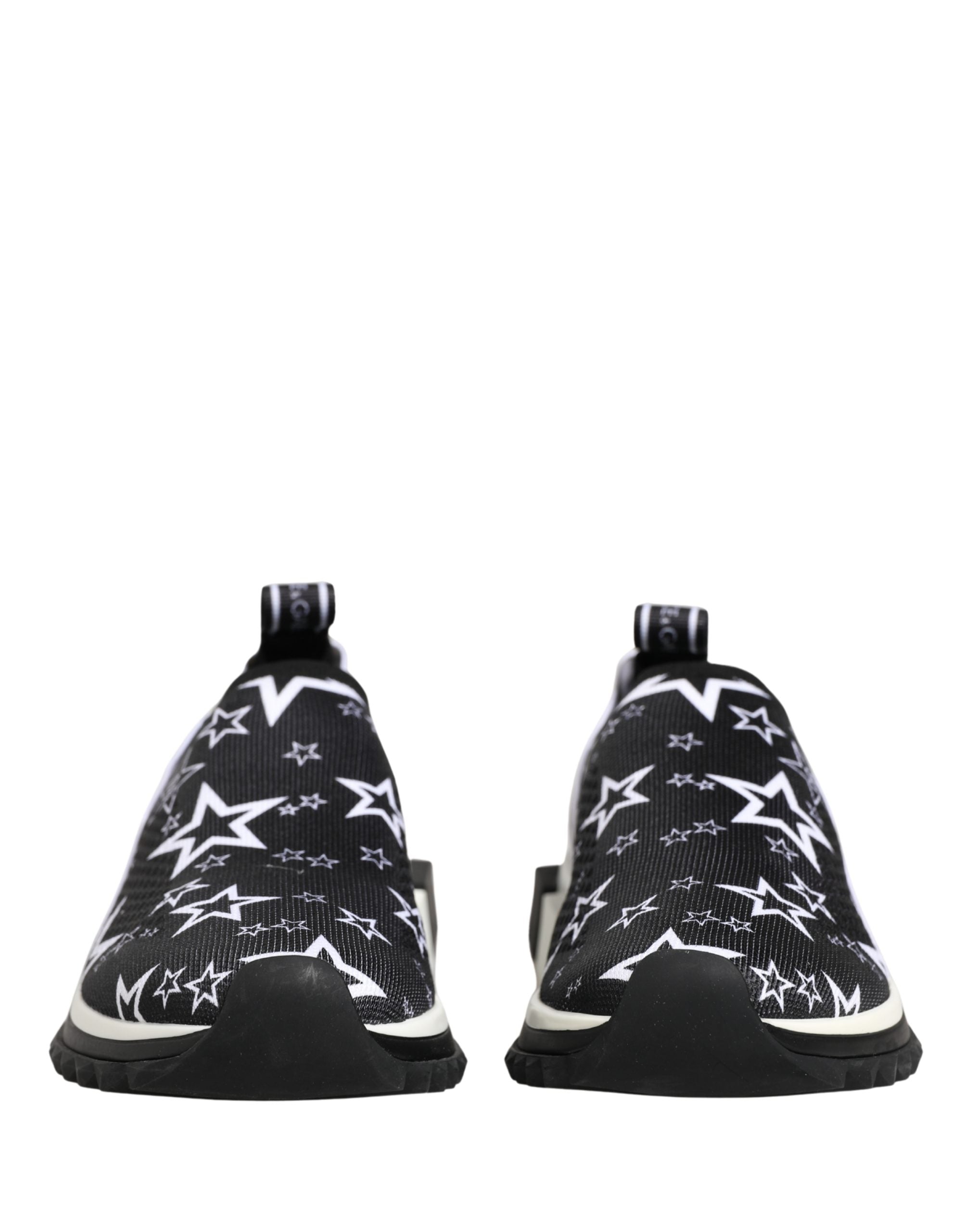Dolce & Gabbana Black White Stretch fabric Low Top Sneakers