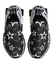 Dolce & Gabbana Black White Stretch fabric Low Top Sneakers